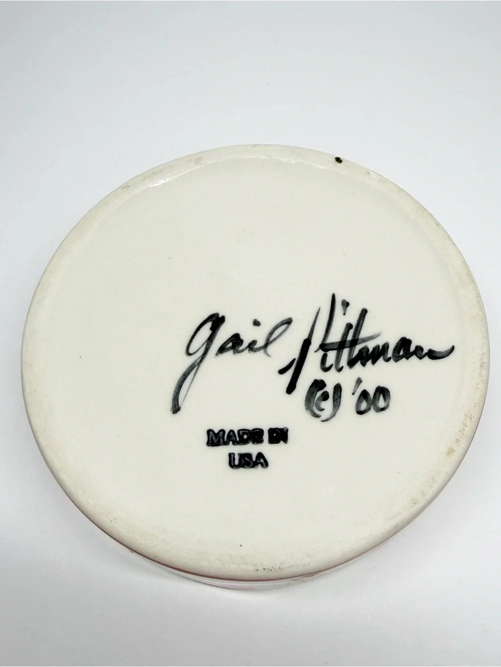 Y2K 2000 Gail Pittman Hand Painted Pottery Trinket Dish